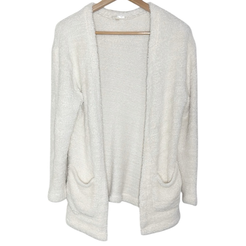 Z Supply Women’s Fluffy longline cardigan off white Open-Front Sweater Sz XS/ S